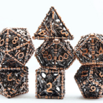 Foam Brain Games Grim Scythe Copper Metal RPG dice 7 die set