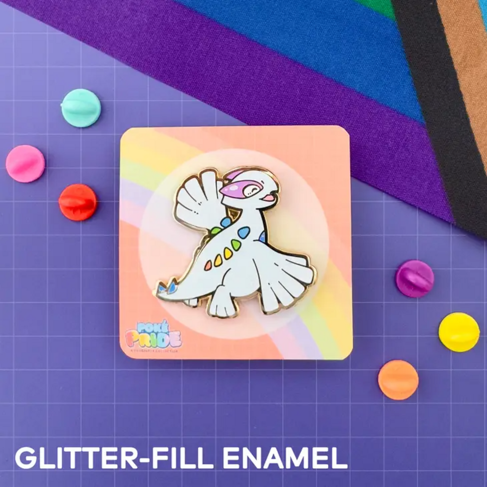 HeyyoJojo Lugia Glitter Pokepride Enamel Pin