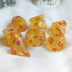 Fennek and Finch Sunbeam Gold Celestial Sun Design Polyhedral 8 die set