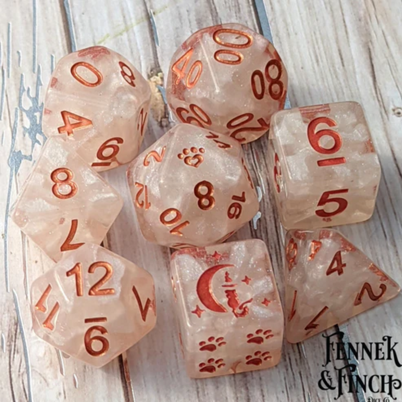 Fennek and Finch Holy Nexus Polyhedral 8 die set