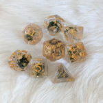 Fennek and Finch Moss and Gold Polyhedral 8 die set