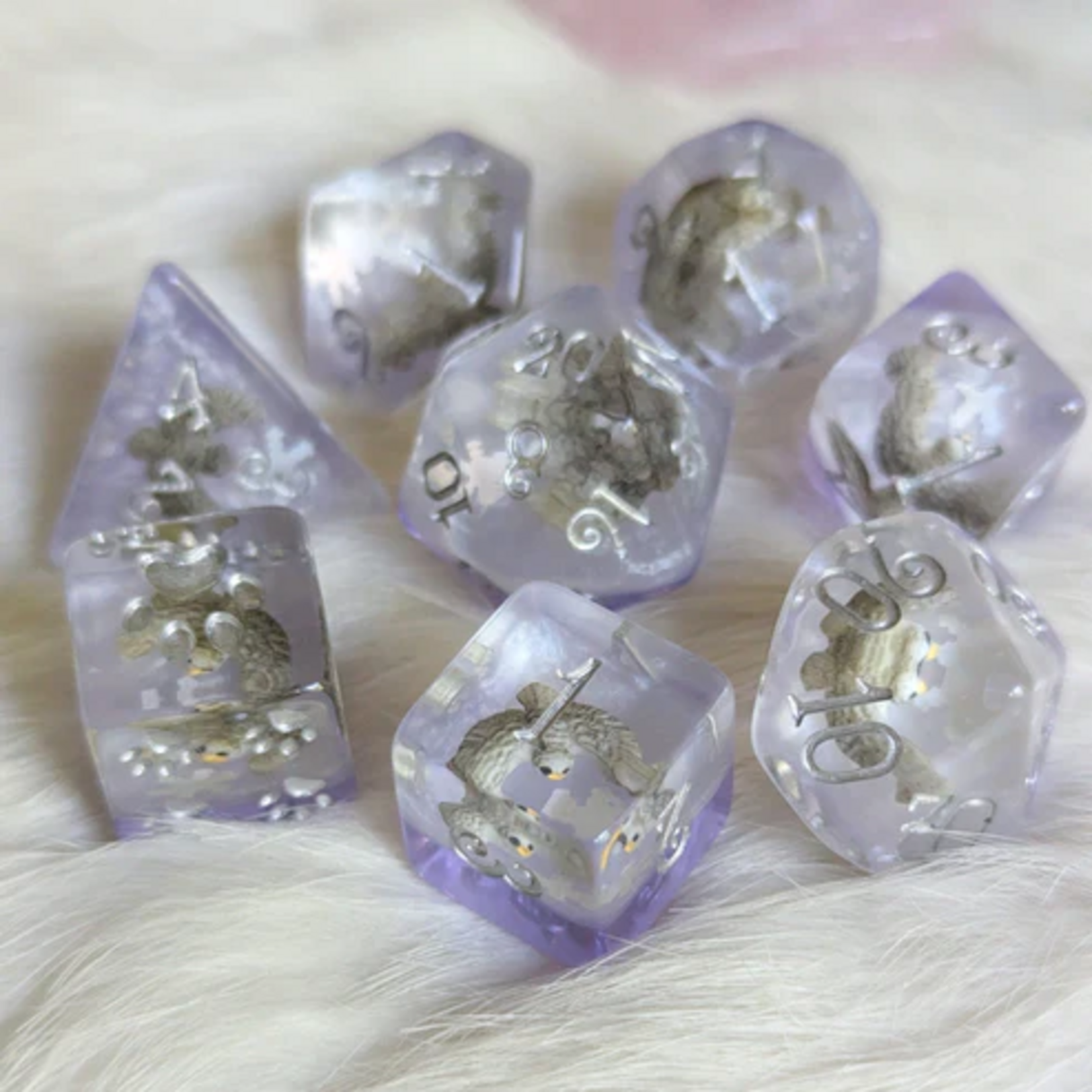 Fennek and Finch Snowy Owl Polyhedral 8 die set