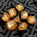 Fennek and Finch Orange Fruit Slice Polyhedral 8 die set