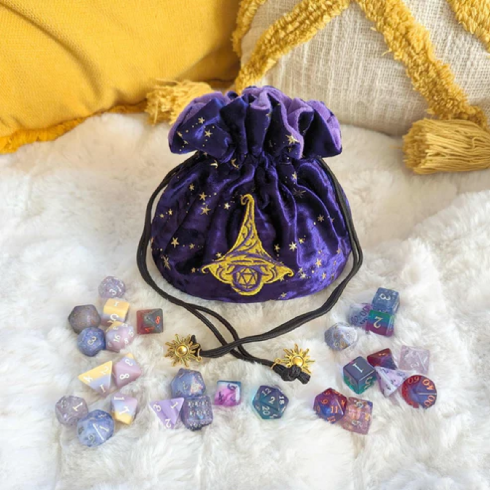Fennek and Finch Wizard Purple Velvet Multipocket Large Dice Bag