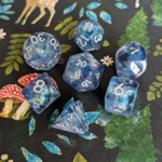 Fennek and Finch Blue Frost Iridescent Glitter Ice Polyhedral 7 die set