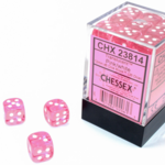 Chessex Chessex Translucent Pink w/ White 12 mm d6 36 die set