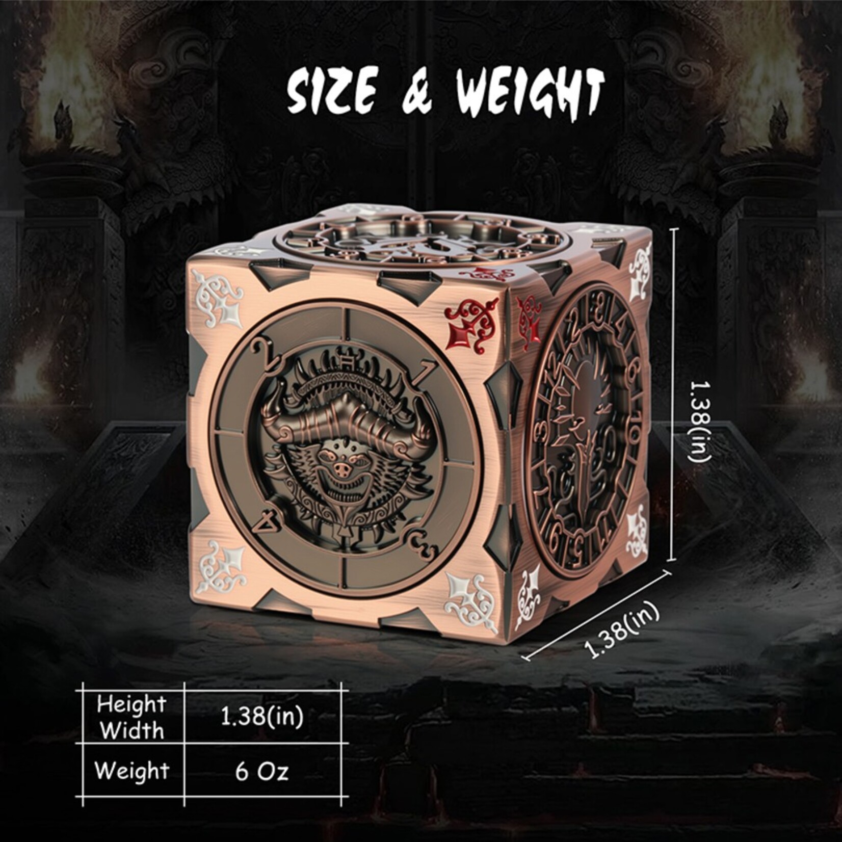 Dice Habit Dice Habit Cube Spinner Dice Copper