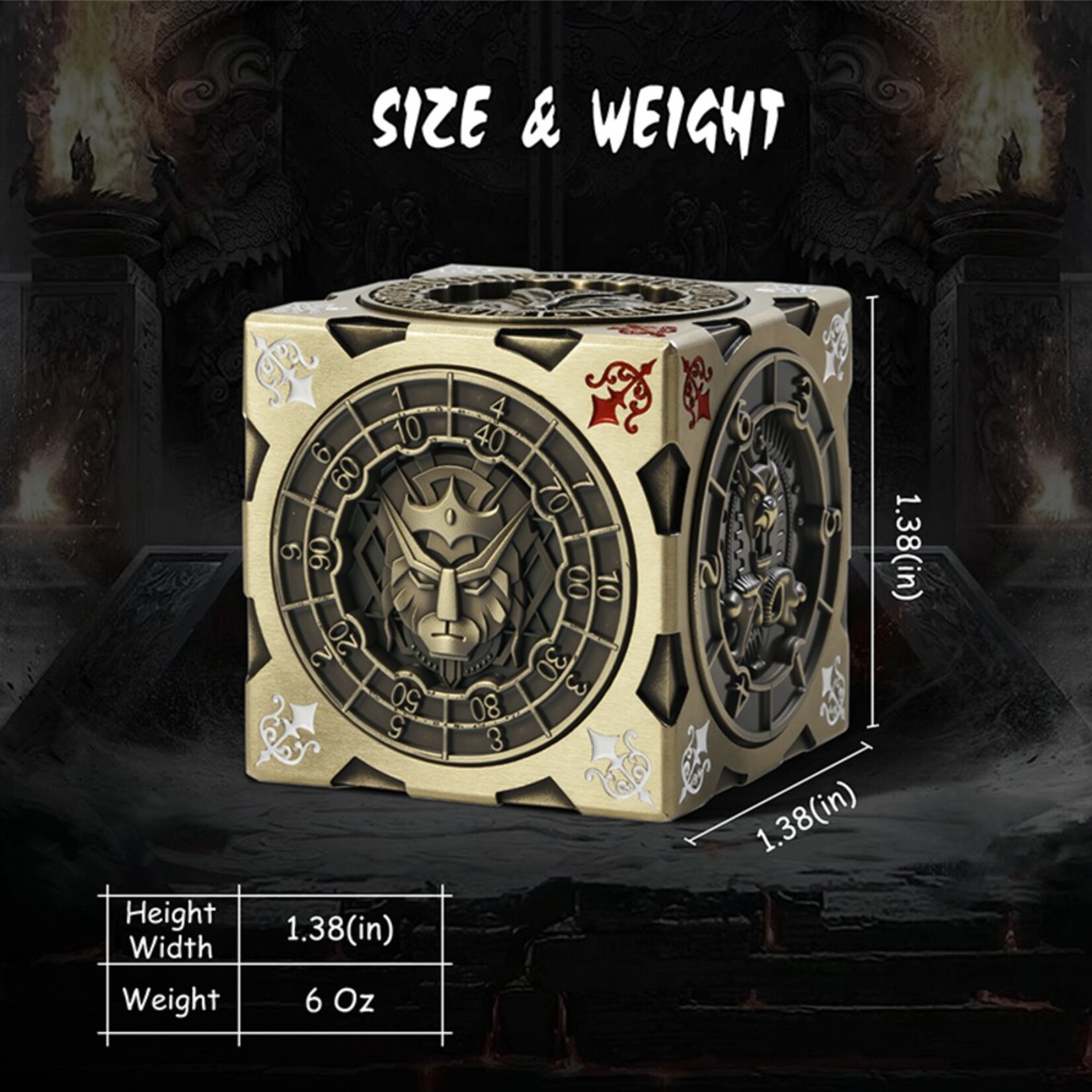 Dice Habit Dice Habit Cube Spinner Dice Bronze