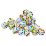 Chessex Chessex Brush Breezy White and Green w/ Blue 12 mm d6 36 die set