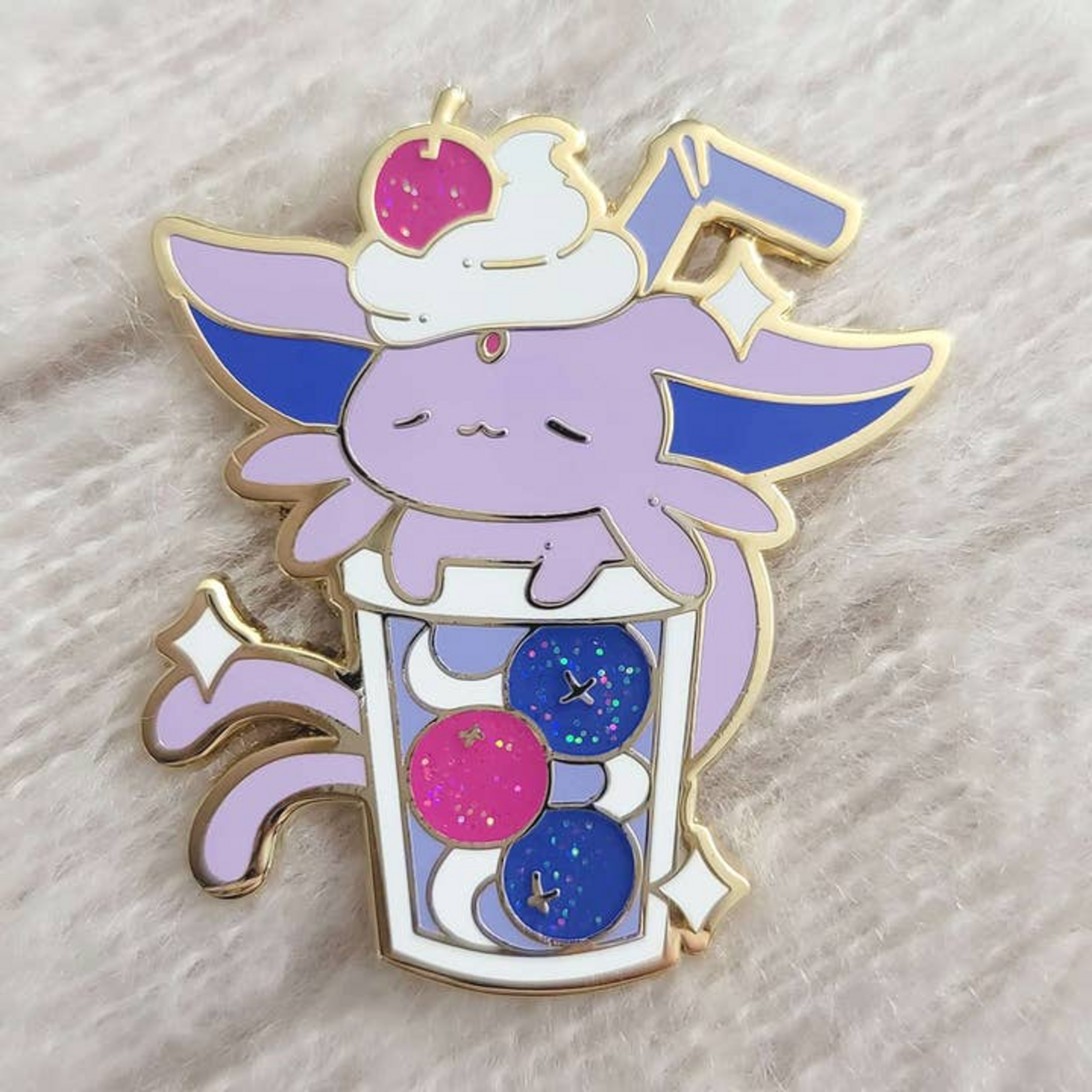 Xhilyn Berry Smoothie Espeon Eevee Enamel Pin