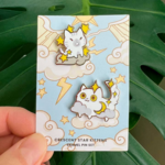 Thousand Skies Crescent Star Kitties Enamel Pin Set