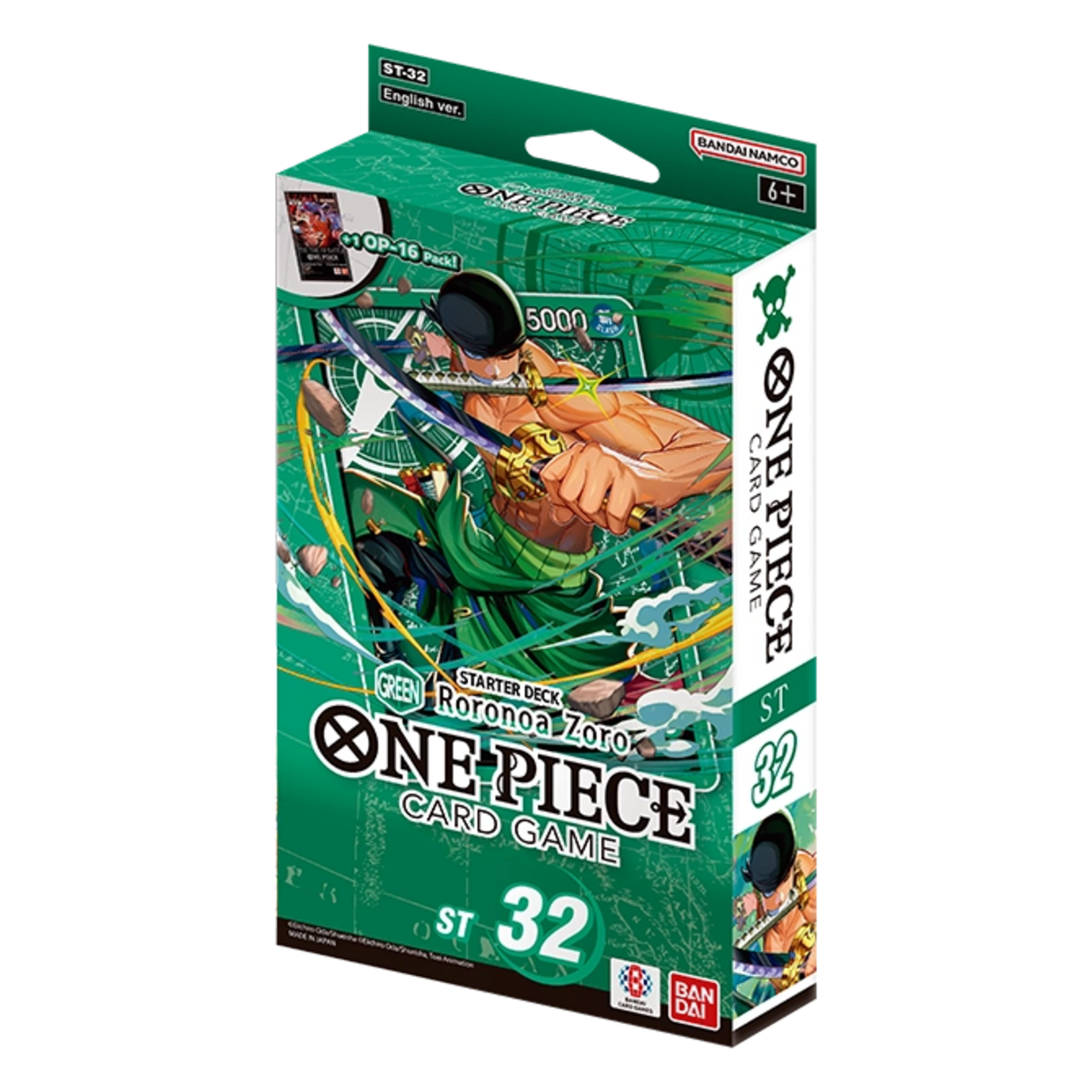 Bandai One Piece TCG Starter Deck Green Roronoa Zoro ST-32 PACK