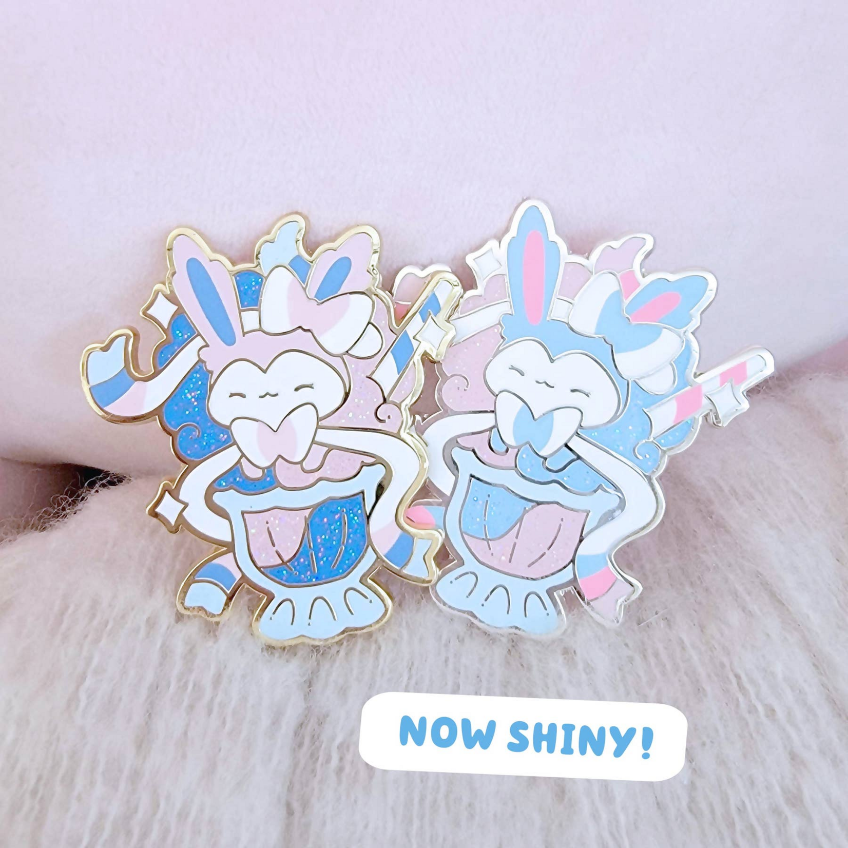 Xhilyn Cotton Candy Sundae Sylveon Eevee Enamel Pin Shiny Blue Fur