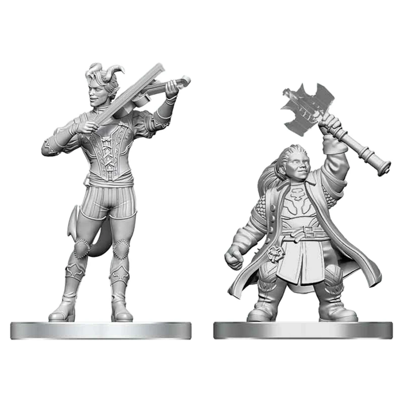 WizKids Dungeons and Dragons Nolzur's Marvelous Minis Tiefling Bard and Dwarf Cleric
