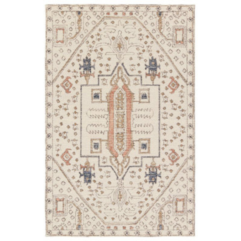 Dahir Handmade Medallion Ivory/ Gray Area Rug (5'X8') Rug Size: Rectangle 9' x 12'