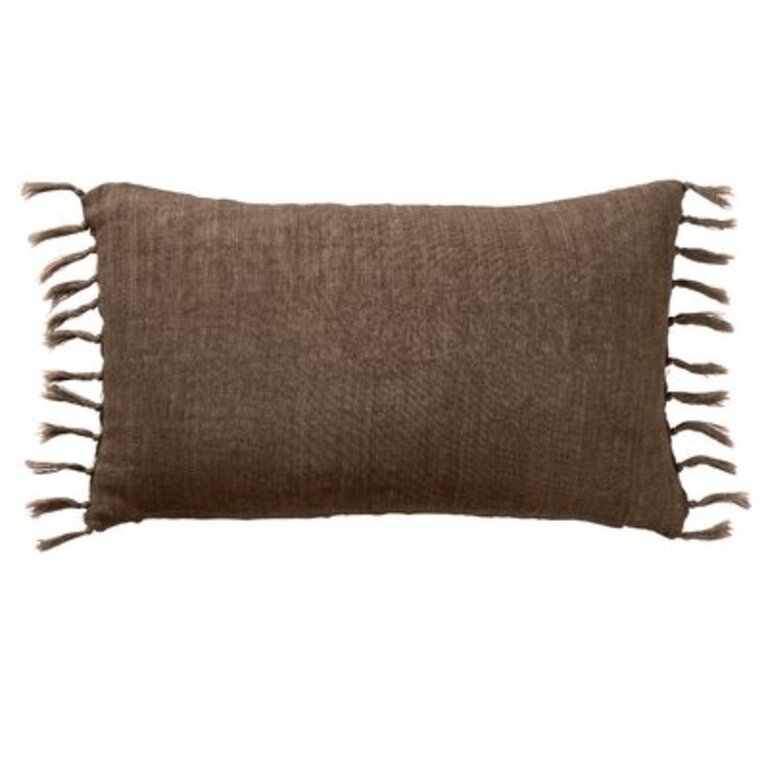 Sharron Rectangular 100% Linen Pillow Cover/Pillow Cover & Insert Fill Material: Polyester/Polyfill, Color: Brown