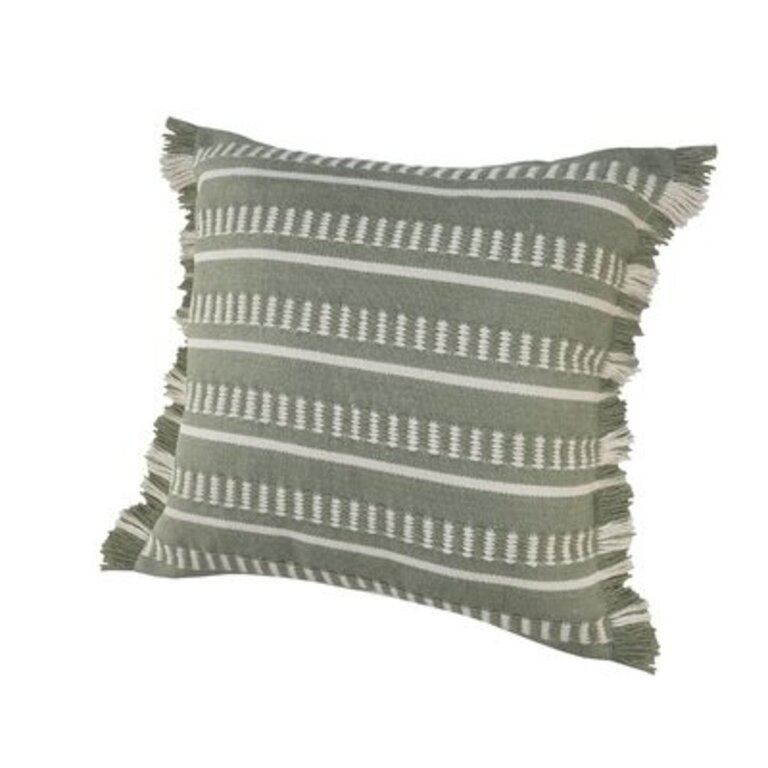 Square Pillow Cover  Color: Green, Fill Material: Polyester/Polyfill