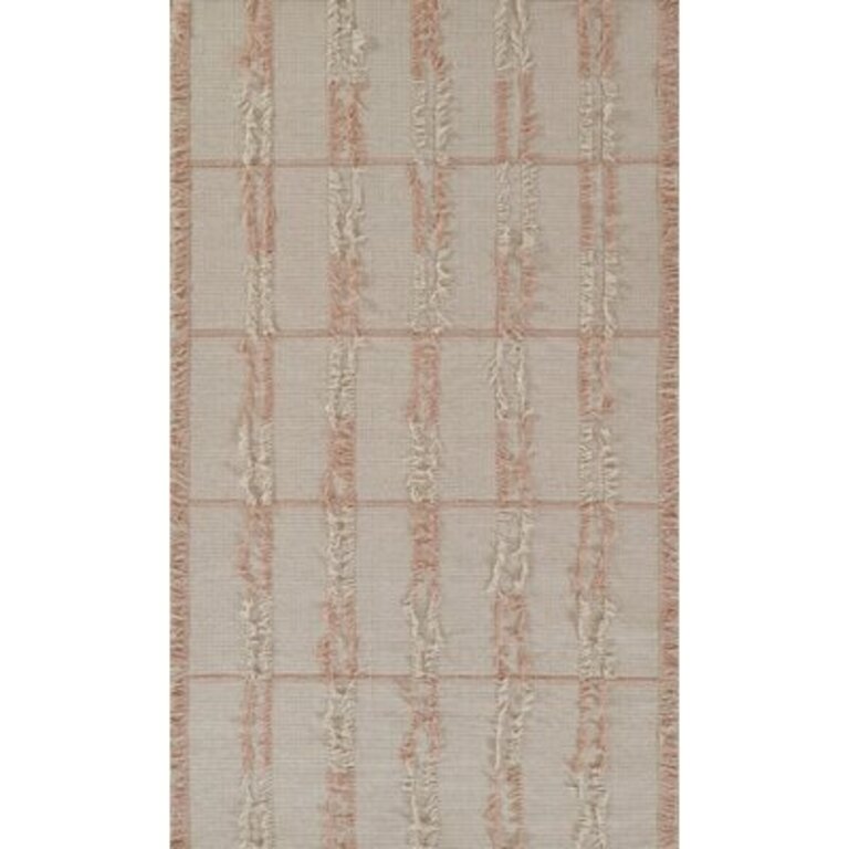 Charlie Striped Handmade Handwoven Wool Pink Area Rug Rug Size: Rectangle 8' x 10'