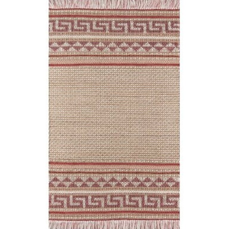 Alberta Hand-Woven Flatweave Beige/Pink Area Rug Rug Size: Rectangle 8' x 10'