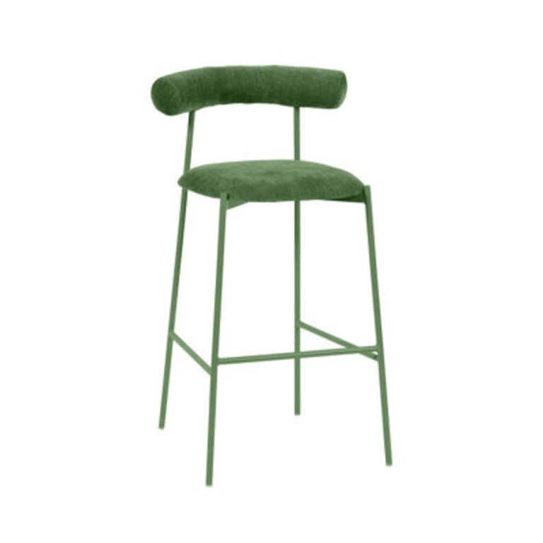 Rylea Mauve Velvet Counter Stool Seat Height: Bar Stool (29.1” Seat Height), Color: Green