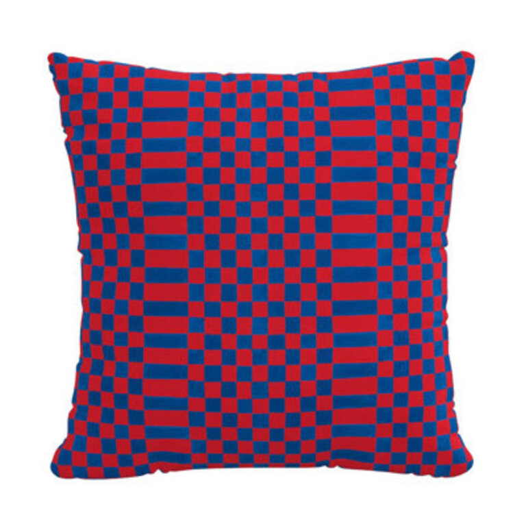 Delma Indoor/Outdoor Throw Pillow Size: 18" x 18", Color: Red/Blue