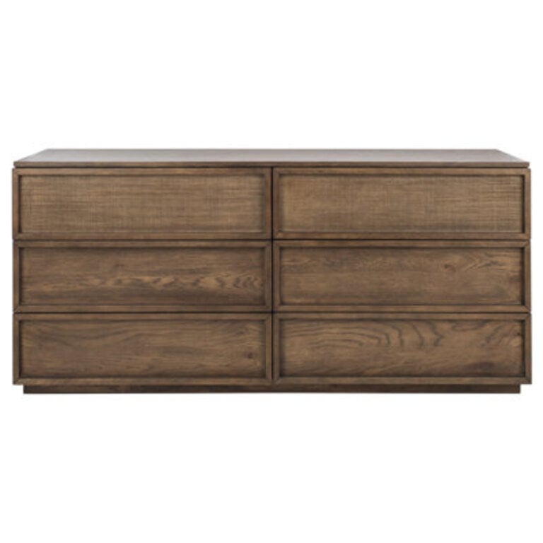 Hudson 6 Drawer 63" W Double Dresser Color: Medium Oak