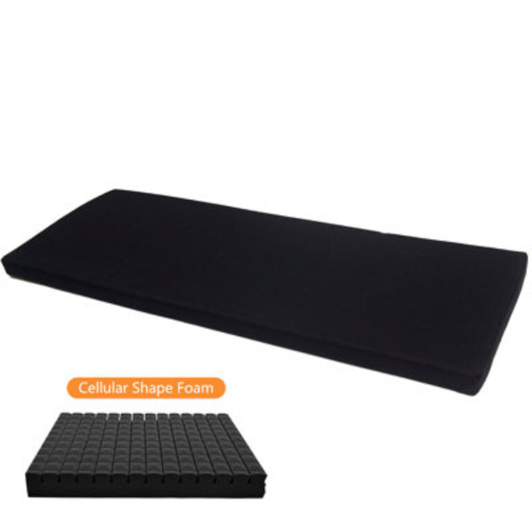 3” Thickness Cellular Foam Massage Breathable 50D High-Resilience Functional Bench Cushion Cushion Size: 52" x 17", Cushion Color: Black