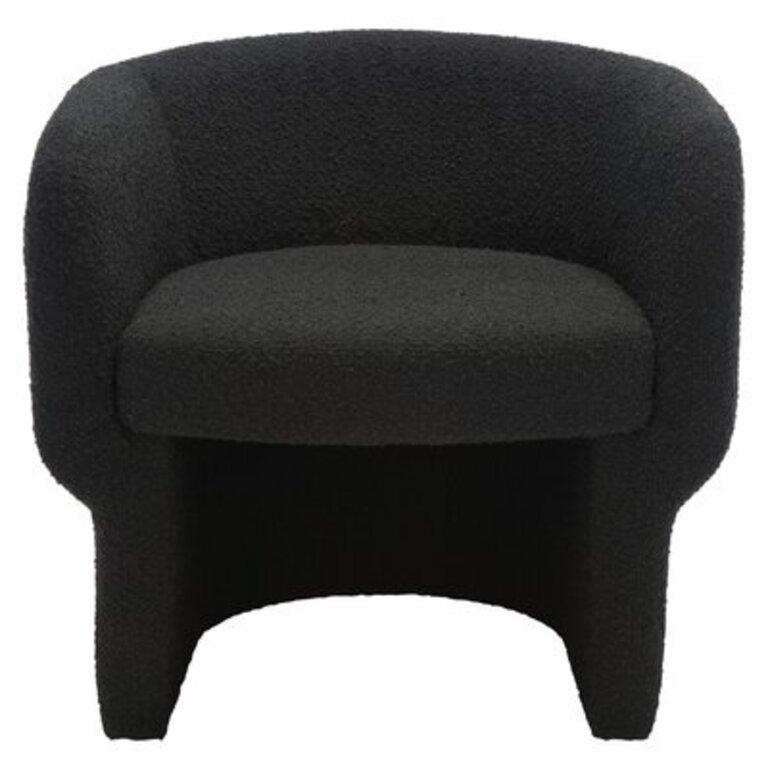 Cambry Upholstered Barrel Chair Fabric: Black Boucle