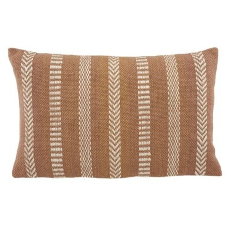 Positano Polyester/Polyester blend Lumbar Rectangular Indoor/Outdoor Pillow Color: Light Brown/Ivory, Fill Material: Polyester/Polyfill