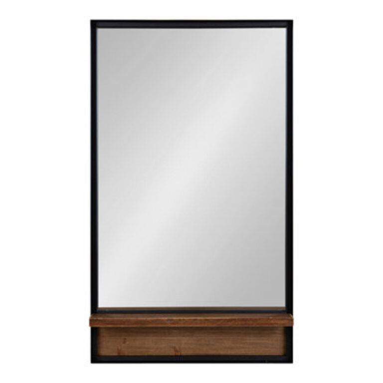 17 Stories Owing Rectangle Mirror With Shelf 20X34 Rustic Brown