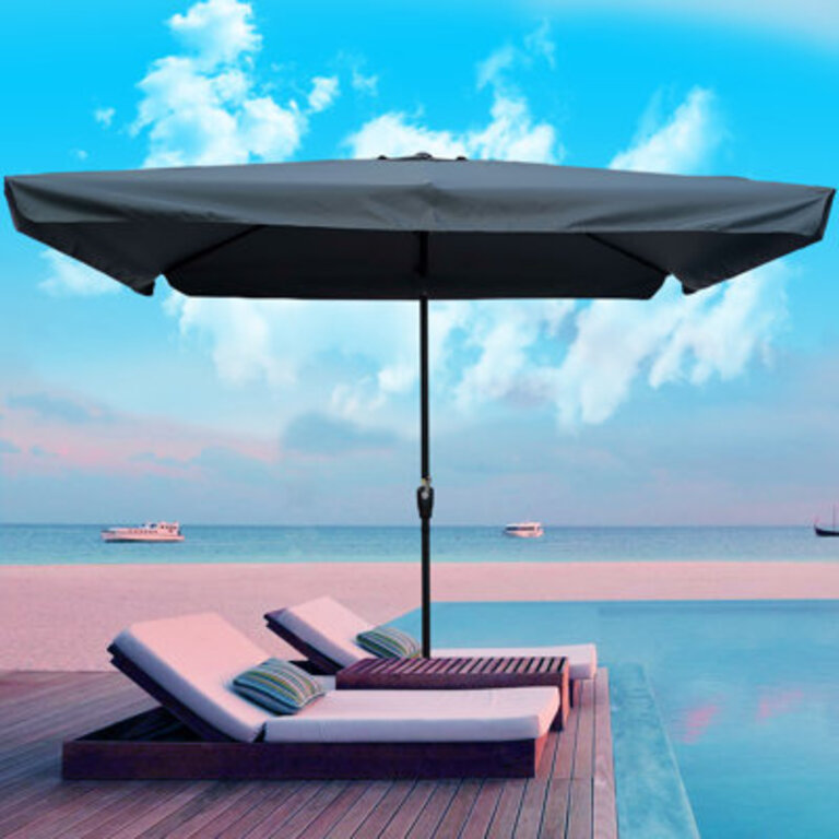 10 X 6.5Ft Rectangular Patio Umbrella Outdoor Market Table Umbrellas Waterproof Umbrella With Crank And Push Button Tilt For Garden Deck Backyard Pool Shade Outside Deck Swimming Pool Commercial Event