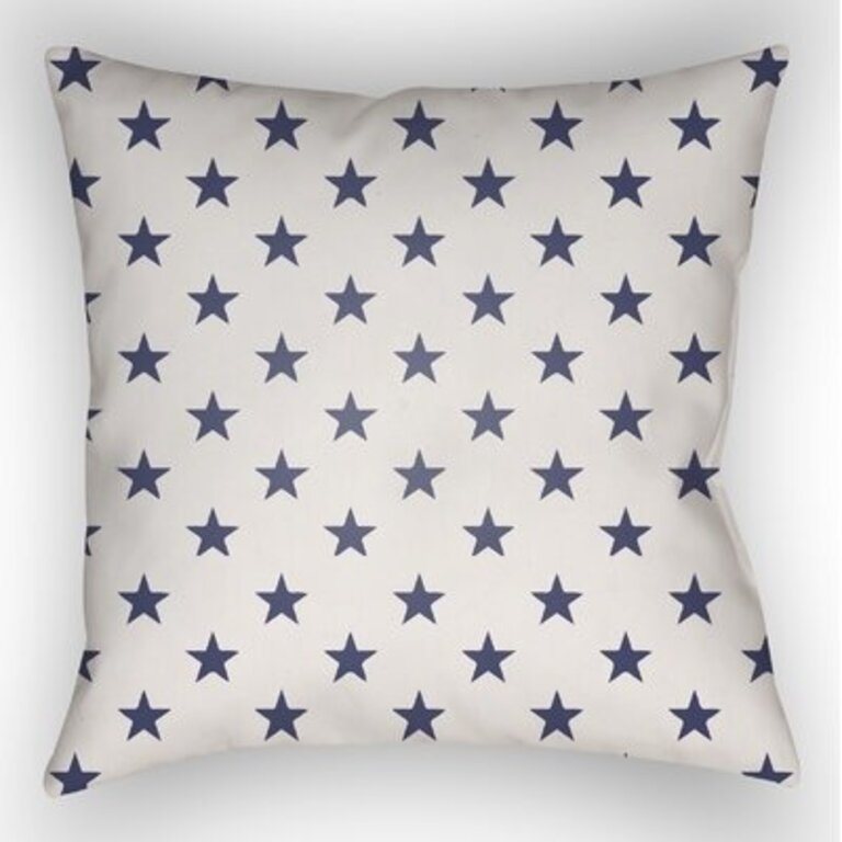 Fayetteville Americana II Indoor/Outdoor Throw Pillow Size: 18" H x 18" W x 4" D, Color: Blue