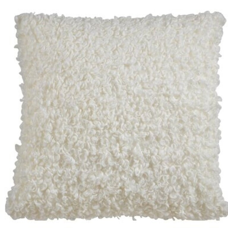 Heroux Faux Lamb Fur Pillow, Cover Only Color: Ivory