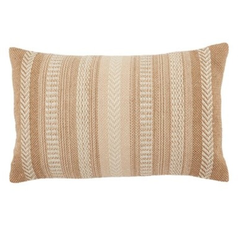 Positano Polyester/Polyester blend Lumbar Rectangular Indoor/Outdoor Pillow Color: Taupe/Beige, Fill Material: Polyester/Polyfill