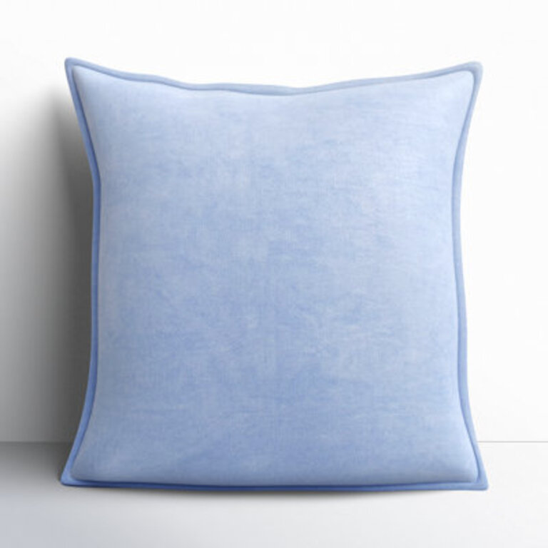 Edgar Square 100% Cotton Pillow Cover Color: Bright Blue, Size: 20'' x 20'', Fill Material: Down