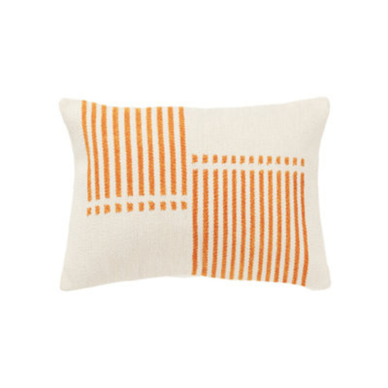 Carlus Cotton Blend/Chenille Lumbar Rectangular Pillow Cover & Insert Color: Natural/Orange