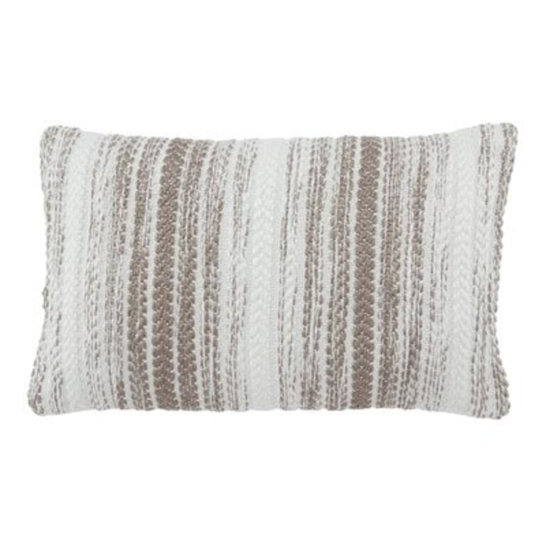 Kilby Outdoor Rectangular Pillow Cover & Insert Color: Gray/White, Fill Material: Polyfill