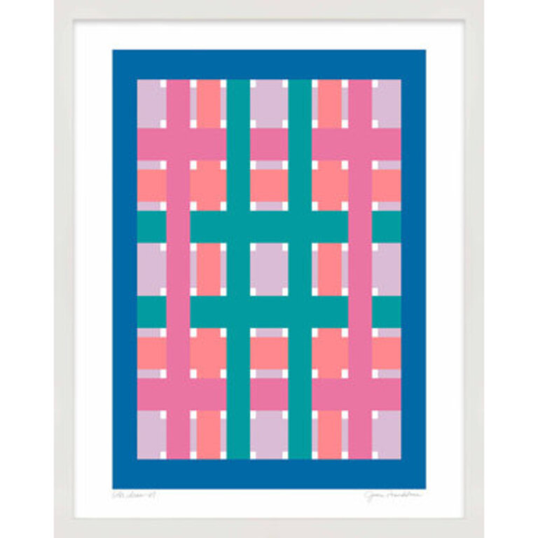 Color Ideas 70 by Jessica Poundstone - Framed Wall Art Format: White Picture Framed Paper, Size: 20" H x 16" W x 1.25" D, Color: Blue/Pink/Purple/Turquoise