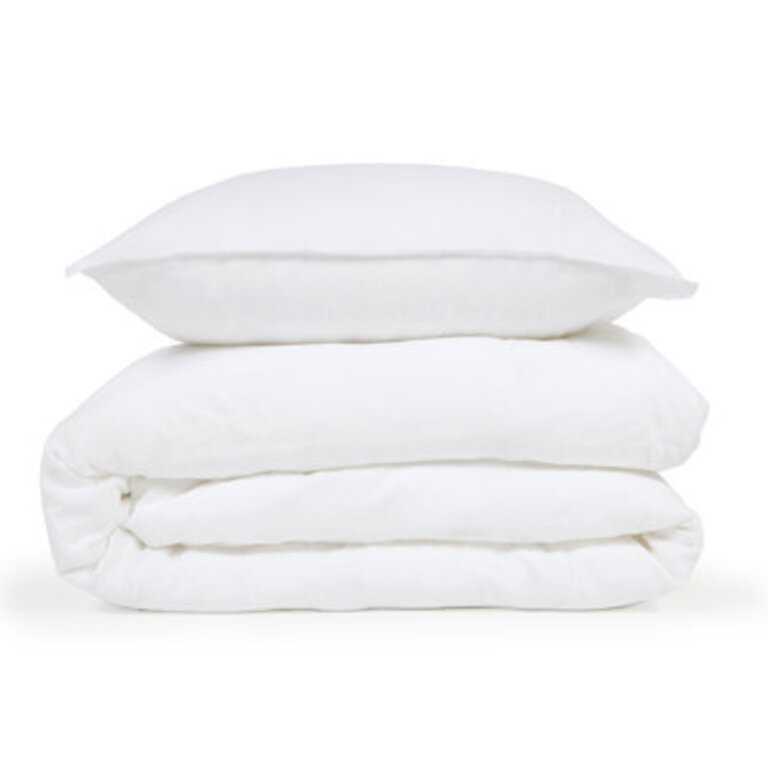 Parker Modern and Contemporary Duvet Cover Set Size: Queen Duvet Cover + 2 Standard Shams, Color: White, Fabric: Linen