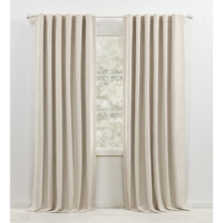 Lauren Ralph Lauren Sallie Blackout Heavy Cotton/Linen Blend with Lining Back Tab/Rod Pocket Curtain Curtain Color: Light Beige, Size per Panel: 54" W x 84" L