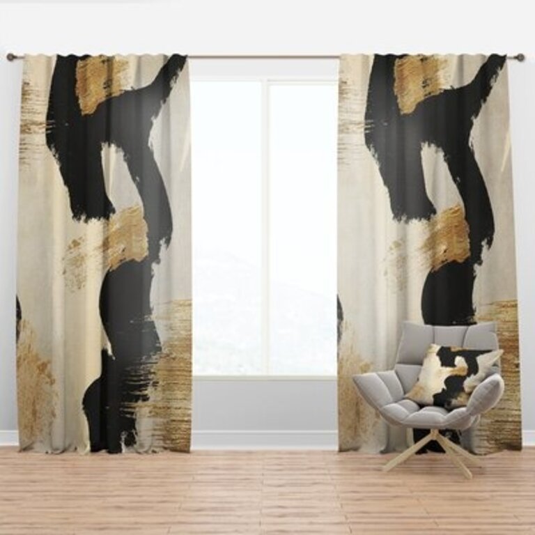 Collage II No Pattern and Not Solid Color Semi-Sheer Thermal Rod Pocket Single Curtain Panel Size per Panel: 52"W x 95"L