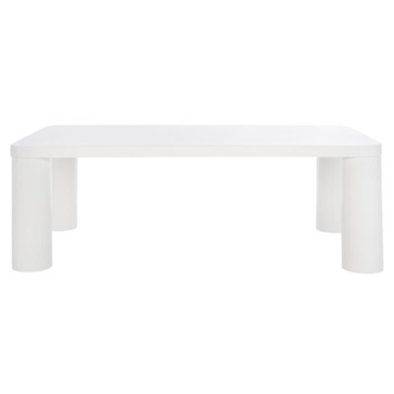 Aldous Rectangle Coffee Table Size: 16.14" H x 48.03" L x 25.98" D, Color: White