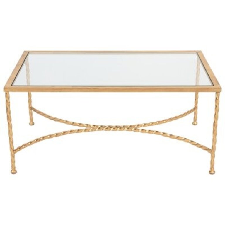 Genevieve Coffee Table Table Base Color: Gold