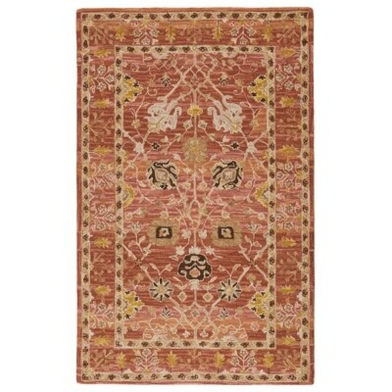 Vibe By Isabelline Ahava Handmade Oriental Pink/ Gold Area Rug 9'X12'