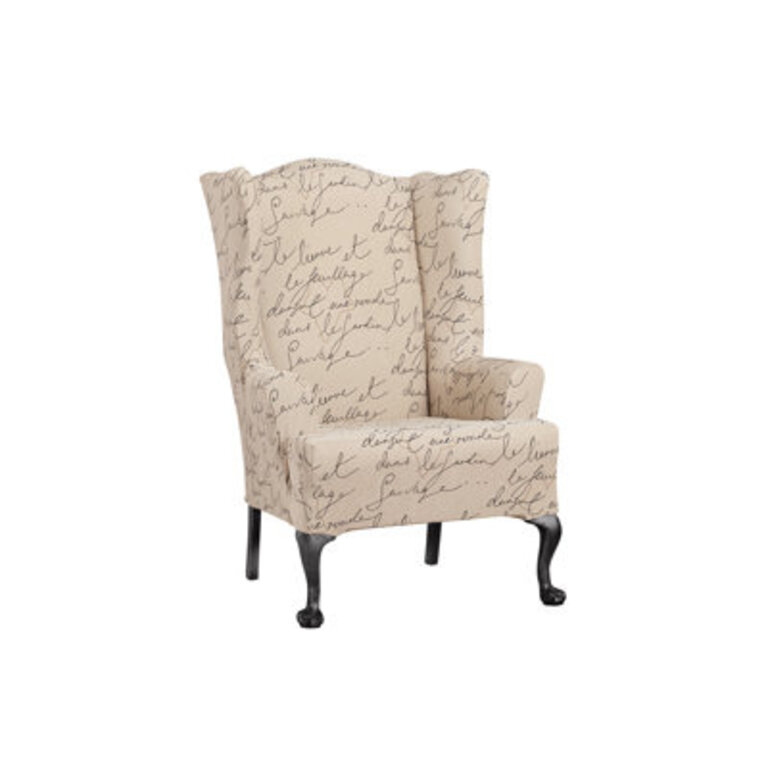 Box Cushion Wingback Slipcover