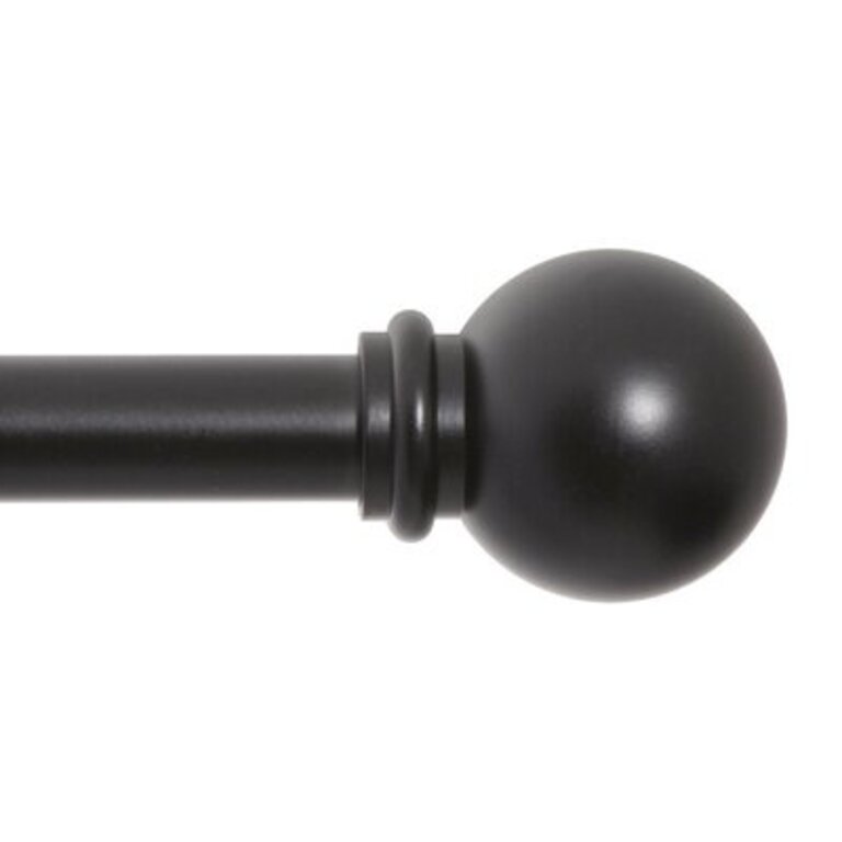 Wayfair Basics® Adjustable 0.63" Single Curtain Rod Size: 28" - 48" , Finish: Black