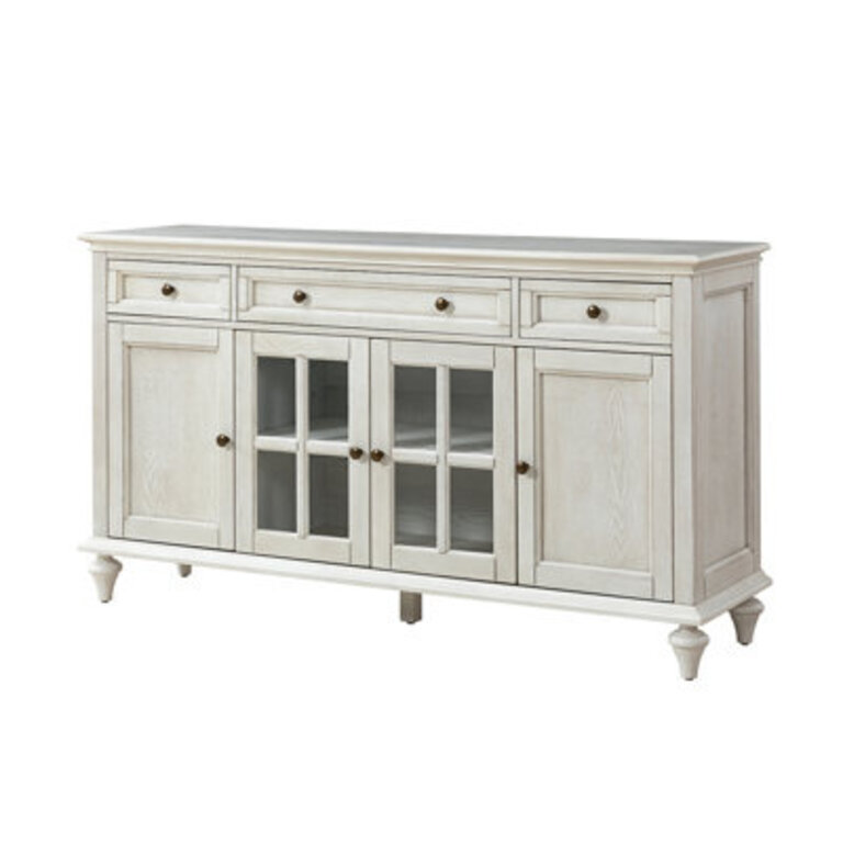 Alixzandria 58" Wide 3 Drawer Sideboard Color: White