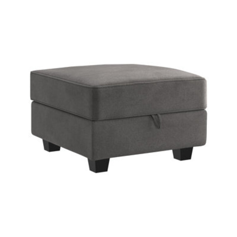 Ebern Designs Square Ottoman Module For Modular Sofa Blue Fabric: Gray Velvet