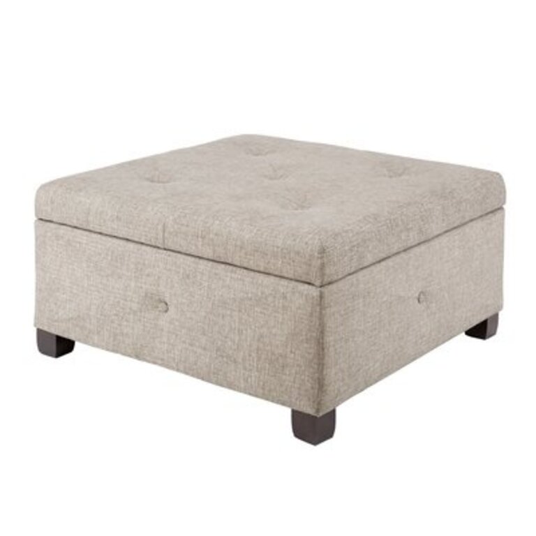 Mary Button Tufted Square Storage Ottoman Upholstery Color: Beige