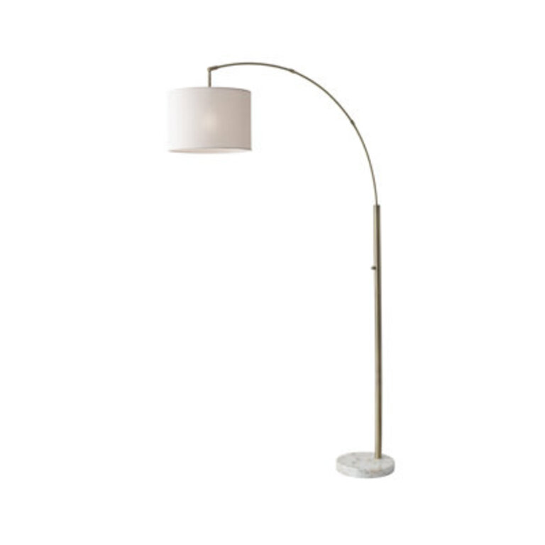 Felice 73.5" Arched Floor Lamp Base Finish: Antique Brass, Shade Color: Off White